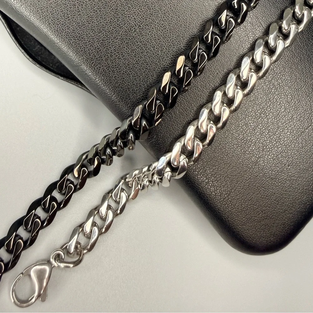 Titanium Cuban Link Chain Bracelet 7mm Waterproof Men’s Jewelry